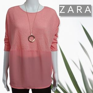 ZARA  Peach Longsleeves top